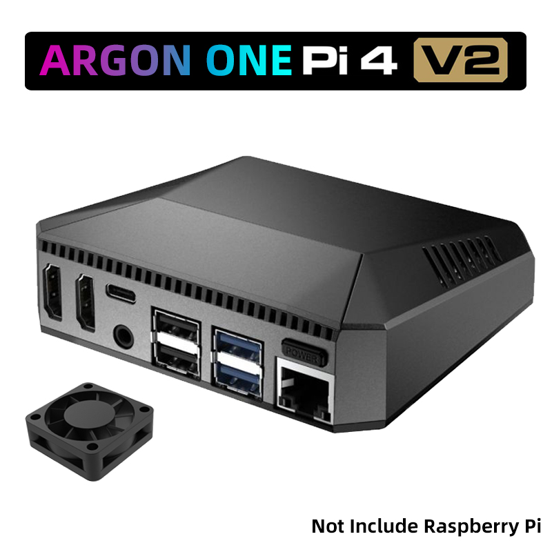 Argon One V3 M.2 Nvme Case - ドラゴン-1つの2つのキー,4モデルb,アルミニウム金属シェル,電源スイッチ付き冷却ファン,ヒートシンク,Raspberry4用